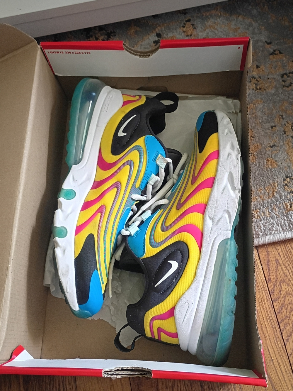 Nike Kids' Air 270 Max Color-Block Sneakers in Yellow/Blue/Pink